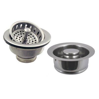 Westbrass Post Style Kitchen Sink Basket Strainer w/ Waste Disposal Flange & Stopper Set, Silicone in Gray | 2.53 H in | Wayfair D2165-07