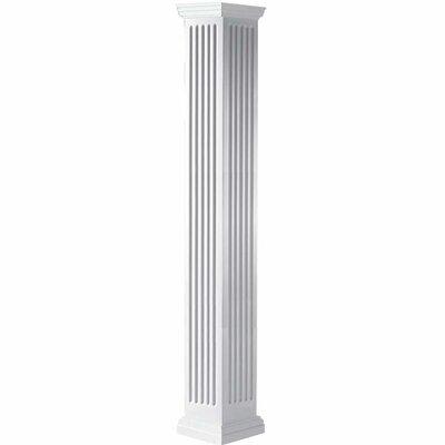 Ekena Millwork Craftsman Classic, Square Non-Tapered, Fluted PVC Column Kit, Tuscan Capital & Tuscan Base, Latex | 60 H x 7.63 W in | Wayfair