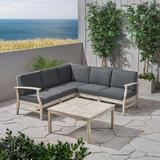 Foundry Select Gianni Outdoor 6 Piece Sectional Seating Group w/ Cushions Wood/Natural Hardwoods in Gray | Wayfair 50D1B58BE2A247238FFDCAEBA975BF5C