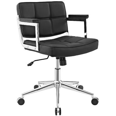 Portray Mid Back Upholstered Vinyl Office Chair EEI-2686-BLK