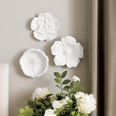 Set of 3 Ceramic Blooms Wall Decor - Ballard Designs - Ballard Designs