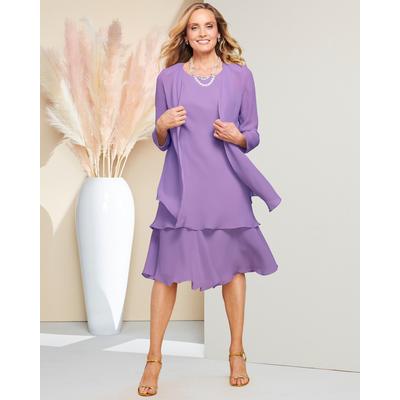 Draper's & Damon's Women's Special Occasion Flirty Jacket Dress - Purple - PM - Petite