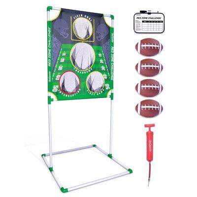 GoSports 8 Piece Red Zone Challenge Football Portable Goal Set Plastic in Green, Size 67.0 H x 30.0 W x 31.0 D in | Wayfair FB-RZC-01