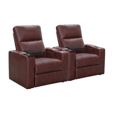 Wade Logan® Vannatta 36" Wide Faux Leather Power Recliner Home Theater Seating w/ Cup Holder Faux Leather in Red, Size 46.0 H x 36.0 W x 38.0 D in