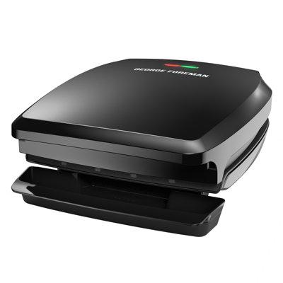 George Foreman Fixed Plate Grill Stainless Steel/Plastic in Gray | 5.2 H x 13 D in | Wayfair GR340FB