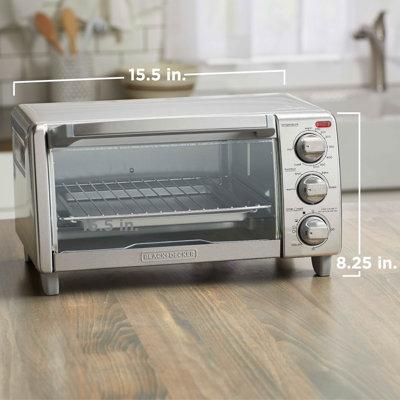 BLACK+DECKER Black + Decker 4-Slice Toaster Oven, Easy Controls, , TO1760SS in Black Gray | 8.25 H x 17.36 W x 15.5 D in | Wayfair TO1745SSG-1A