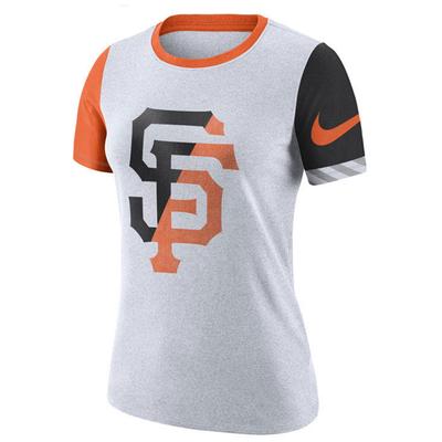Nike Women's San Francisco Giants Slub Logo Crew T-Shirt - White/Black
