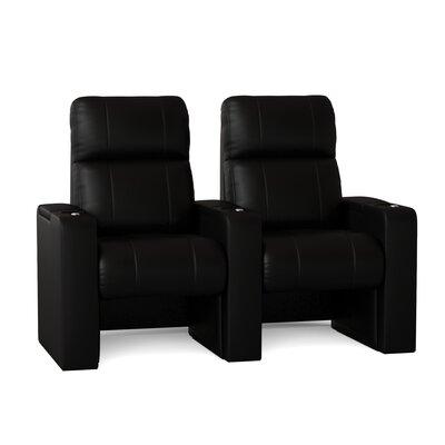 Latitude Run® Jet Home Theater Row Seating (Row of 2), Leather in Black | 44 H x 62 W x 31.5 D in | Wayfair 8101E5D2835A426EBB7AEE23CDC99A1E