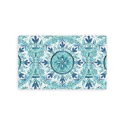TarHong Gibraltar Pet Placemat, Silicone in Blue/Green/White, Size 11.5 H x 19.0 W x 0.08 D in | Wayfair TPMMT0200PMG
