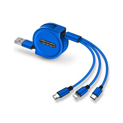 Shou Lightning Cables Blue - Blue Three-in-One Phone Cable