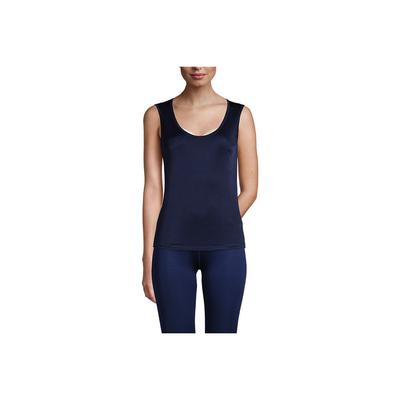 Women's Petite Silk Interlock Thermal Long Underwear Base Layer Tank Top - Lands' End - Blue - XS