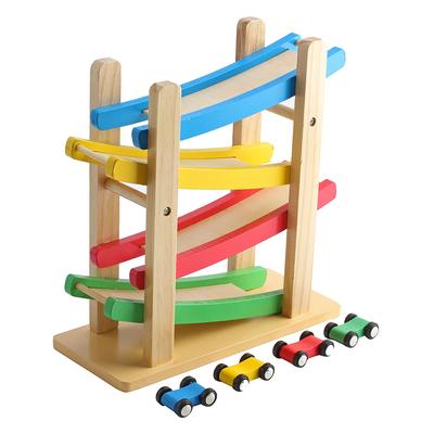 Play22 Toy Cars and Trucks - Wooden Car Ramps Race Set