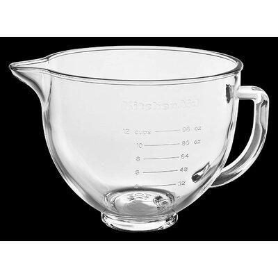 KitchenAid® 5 Quart Tilt-Head Glass Bowl w/ Measurement Markings & Lid, Size 9.62 H x 11.44 W x 11.31 D in | Wayfair KSM5GB