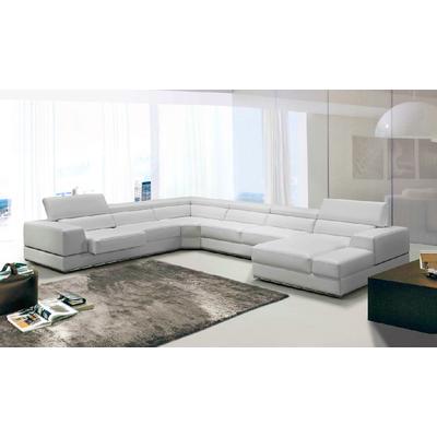 Divani Casa Pella Modern White Italian Leather Sectional Sofa - VIG Furniture VGCA5106-WHT