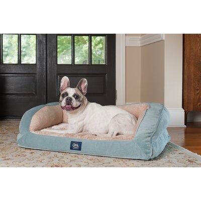 Serta Quilted Couch Pet Bed Polyester in Blue | 8 H x 38 W x 27 D in | Wayfair FCCH001-LGBLU01