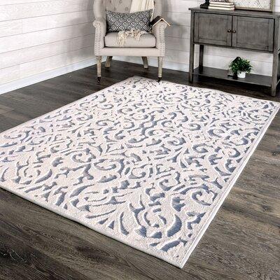 Blue/White 62 x 0.18 in Area Rug - My Texas House Ladybird Natural Blue High Low Indoor Outdoor Rug, Polypropylene | 62 W x 0.18 D in | Wayfair
