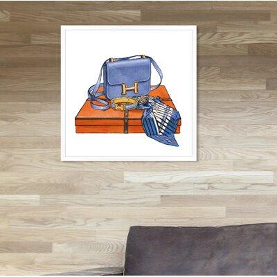 Willa Arlo™ Interiors Damilola Fashion 'My Bag Collection VI Custom' Graphic Art Print on Wrapped Canvas in Red/Blue Paper in Blue/Red | Wayfair