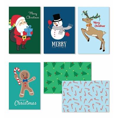 Cavepop Merry Christmas Cards - Set Of 36 in Green, Size 6.0 H x 4.0 W x 0.05 D in | Wayfair HCS-CTMSCD-WT