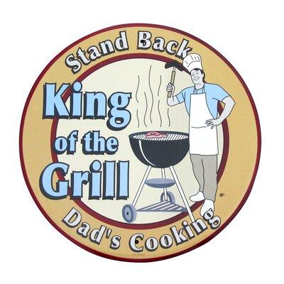 Winston Porter Lacon King of the Grill Dad's Cooking Funny BBQ Tin Metal Sign Metal | 12 H x 12 W x 0.1 D in | Wayfair