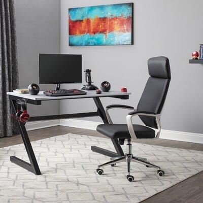 Latitude Run® High Back Deluxe PC & Racing Game Chair Vinyl in Black/Gray | 47.5 H x 25 W x 27 D in | Wayfair 553A369BEB9C469990690F6B41DF6398
