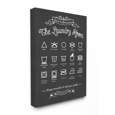 East Urban Home The Laundry Room Guide by Lettered & Lined - Graphic Art Print Canvas/Metal in Black/White | 20 H x 16 W x 1.5 D in | Wayfair