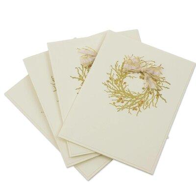 The Holiday Aisle® Golden Wishes Christmas Greeting Cards in Brown, Size 4.7 H x 6.25 W x 0.18 D in | Wayfair 418E3CAB93E2412984C890EC6C710748