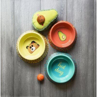TarHong Fun Food Hot Dog Pet Bowl Melamine in Blue/Green, Size 2.8 H x 9.8 W x 9.8 D in | Wayfair PE20775170