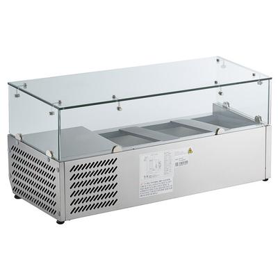 Avantco CPT-40 40" Countertop Refrigerated Prep Rail with Sneeze Guard