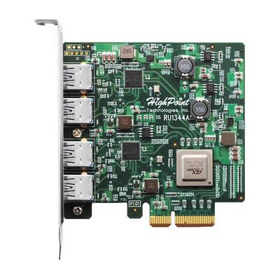 HighPoint RocketU 1344A 4-Port USB 3.2 Gen 2 PCIe 3.0 x4 HBA Controller Card ROCKETU 1344A