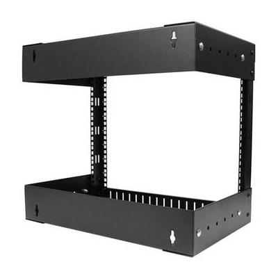 StarTech 8 RU Open-Frame Wall Mount Equipment Rack with Adjustable Depth (Black) RK812WALLOA