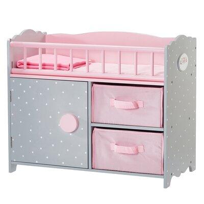 Olivia's Little World Wooden Baby Doll Crib & Cabinet, Pink/Gray Manufactured Wood in Brown/Gray | 18.25 H x 10.38 W x 21.25 D in | Wayfair