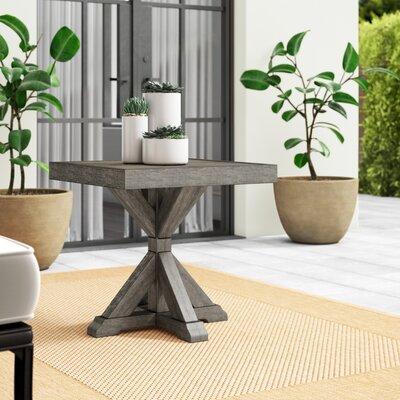 Beachcrest Home™ Danny Outdoor Side Table Stone/Concrete/Metal in Brown/Gray | 22.38 H x 22.25 W x 22.25 D in | Wayfair
