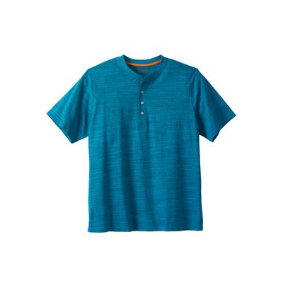 Men's Big & Tall Boulder Creek® Heavyweight Short-Sleeve Henley Shirt by Boulder Creek in Classic Teal Marl (Size 9XL)