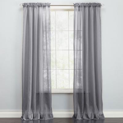 BH Studio Sheer Voile Rod-Pocket Panel Pair by BH Studio in Slate (Size 120"W 84" L) Window Curtains