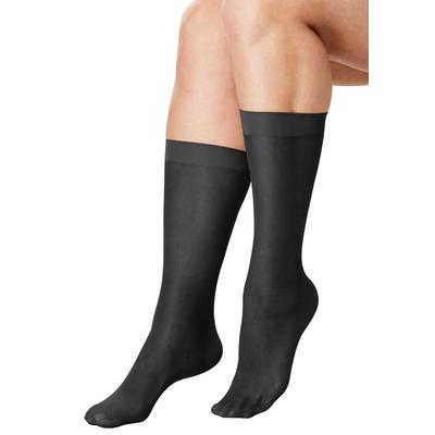 Plus Size Women's 3-Pack Sheer Knee-High Socks by Comfort Choice in Black (Size 2X) Tights