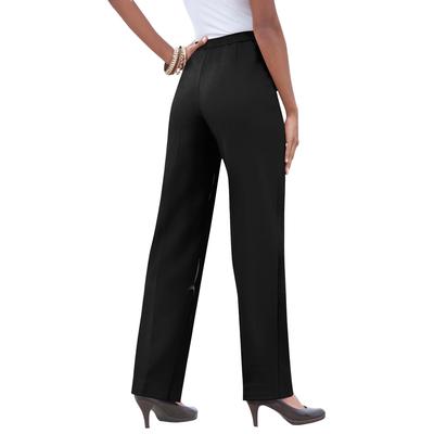 Plus Size Women's Classic Bend Over® Pant by Roaman's in Black (Size 18 WP) Pull On Slacks