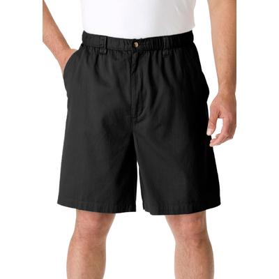 Men's Big & Tall Knockarounds® 8" Full Elastic Plain Front Shorts by KingSize in Black (Size XL)