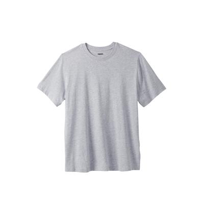 Men's Big & Tall Shrink-Less™ Lightweight Crewneck T-Shirt by KingSize in Heather Grey (Size 9XL)