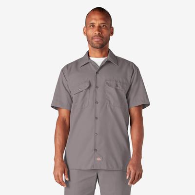 Dickies Men's Big & Tall Short Sleeve Work Shirt - Silver Size 3Xl 3XL (1574)