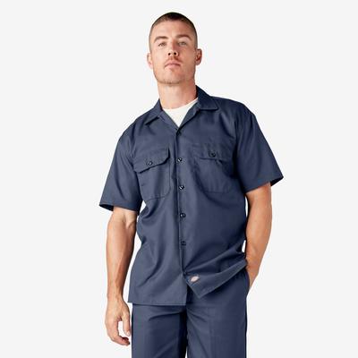 Dickies Men's Short Sleeve Work Shirt - Navy Blue Size S (1574)