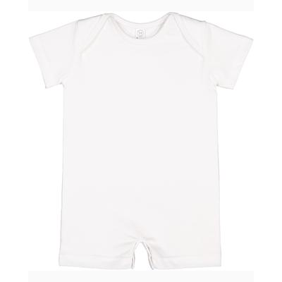 Rabbit Skins 4486 Infant Premium Jersey T-Romper Top in White size 24MOS | Ringspun Cotton LA4486
