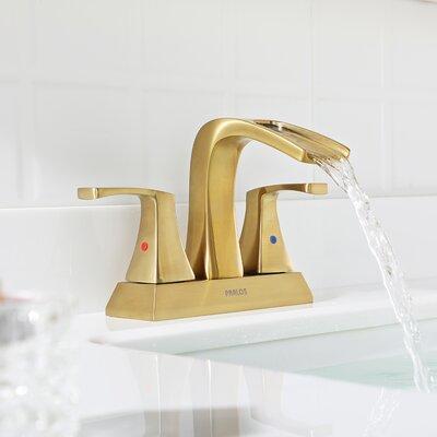 Parlos Home Doris Waterfall Centerset 2-handle Bathroom Faucet w  Drain Assembly in Yellow | 6.22 W in | Wayfair 1406808