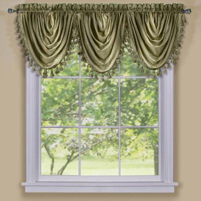 Wide Width Ombre Waterfall Valance by Achim Home Décor in Sage (Size 48