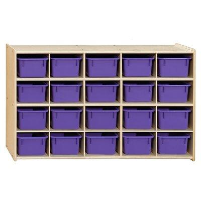 Wood Designs Natural Environments 20 Compartment Cubby w/ Bins Wood in Green/Brown | 30 H x 48 W x 15 D in | Wayfair 14509LG