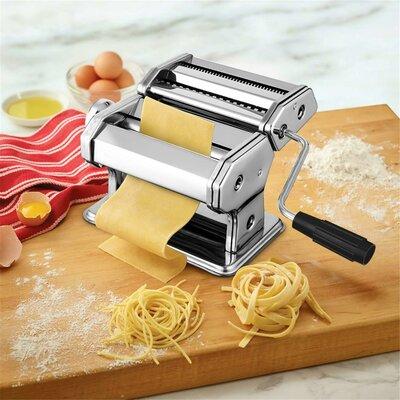 DreamDwell Home Manual Pasta Maker w/ 4 Attachments Stainless Steel in Gray | 4.7 H x 7.8 W x 4.9 D in | Wayfair AMB005364_1