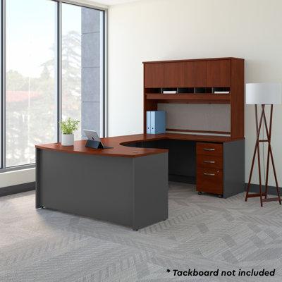 Bush Business Furniture Office 500 Collection U-Shape Executive Desk w/ Hutch Wood in Gray | 72.85 H x 59.45 W x 101.65 D in | Wayfair SRC092HCSU