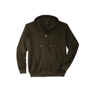 Men's Big & Tall Boulder Creek™ Thermal Waffle Zip Hoodie by Boulder Creek in Forest Green (Size L)