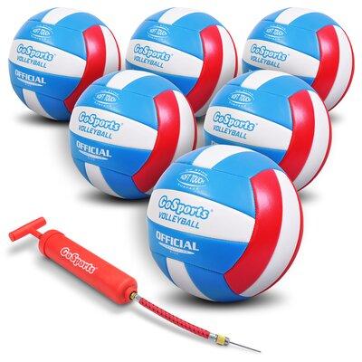 GoSports Soft Touch Recreational Volleyball w/ Carrying Case Plastic in Blue/Red/White | 25.5 H x 25.5 W x 25.5 D in | Wayfair BALLS-VB-REC-02-6