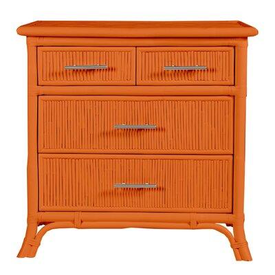 David Francis Furniture 4 - Drawer Nightstand Wicker/Rattan in Orange | 30 H x 30 W x 20 D in | Wayfair B2015-S149-H302