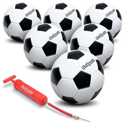 GoSports Classic Soccer Balls 6-Pack - Size 3 Solid Wood in Black/Brown/White | 23 H x 23 W x 23 D in | Wayfair BALLS-SB-CLASSIC-3-6
